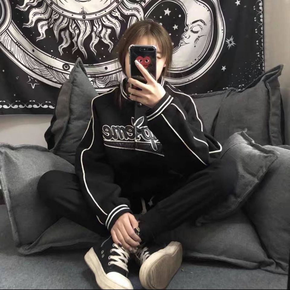 ÁO KHOÁC BOMBER JACKET SUPRIME ĐEN VIỀN TRẮNG UNISEX - GIN STORE | BigBuy360 - bigbuy360.vn