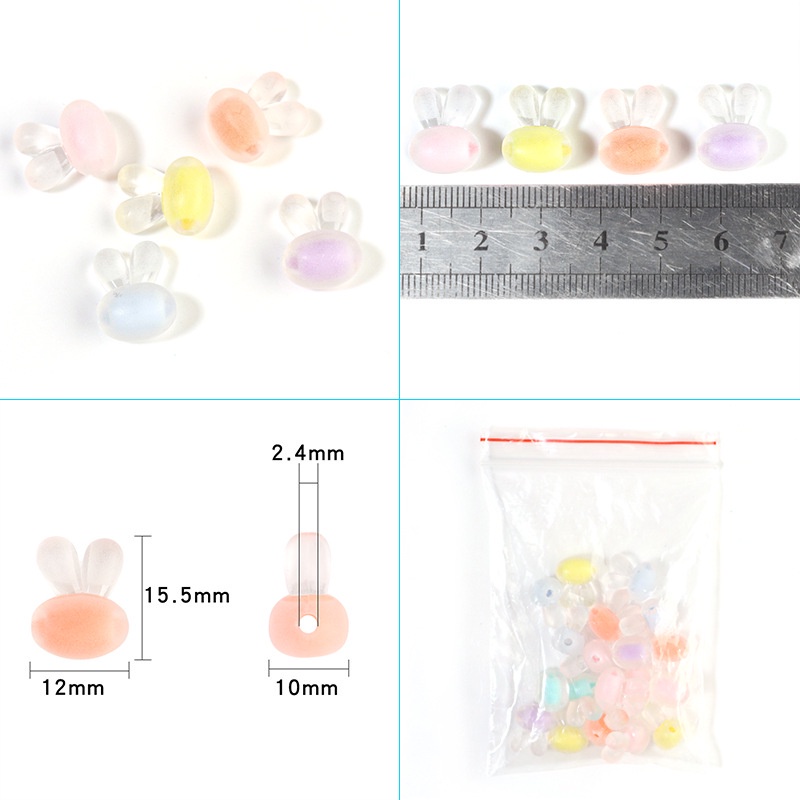 Bộ 50/100 hạt xâu chuỗi trong suốt dùng làm trang sức thủ công