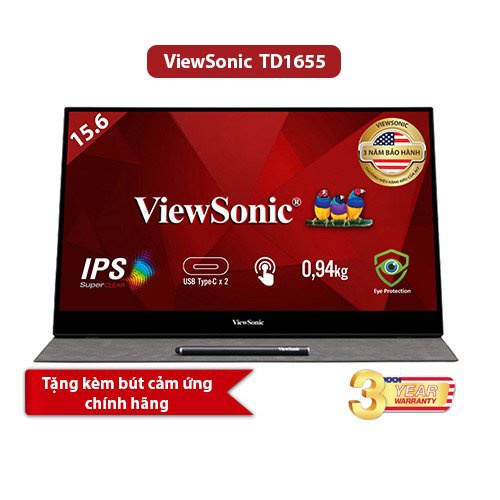 Màn Hình Di Động Viewsonic TD1655 cảm ứng (15.6"/FHD/IPS/6.5ms/60Hz/hdmi+Usbtypec+Audio) | BigBuy360 - bigbuy360.vn