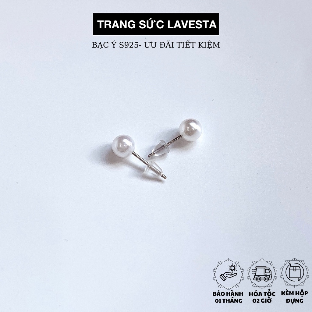 Bông tai ngọc trai nhân tạo nữ 925 Lavesta SUN31