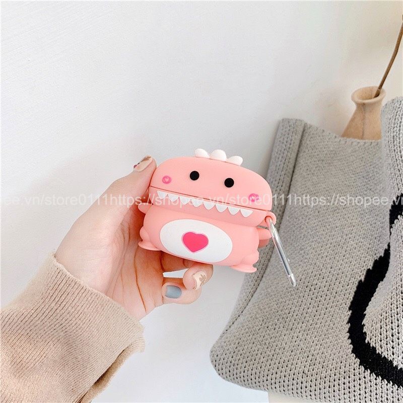 Case Vỏ Bao Airpods Đựng Tai Nghe Airpod 1 2 Pro Hình Khủng Long Trái Tim Cực Cute Bằng Silicon