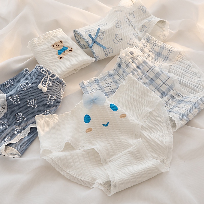 Quần lót nữ đáng yêu, Quần lót cotton cao cấp cạp vừa SAVILL L8035
