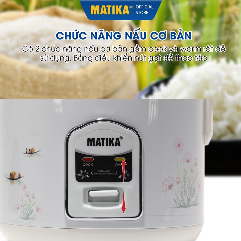 Nồi Cơm Điện MATIKA 1.8L MTK-RC1812