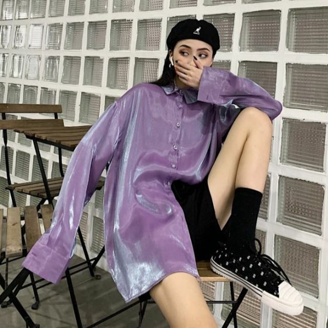 [Mã WASTUP giảm 10% tối đa 30K đơn 99K] ✨ Áo sơ mi satin phi bóng phản quang óng ánh trẻ trung hot trend unisex