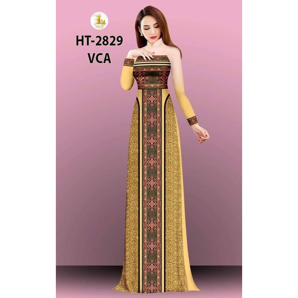 VẢI MAY ÁO DÀI IN HOA VĂN HỌA TIẾT THỔ CẨM SIÊU XINH(HOT)CẢ BỘ VẢI