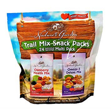 Hạt Tổng Hợp &amp; trái cây sấy hữu cơ Nature's Garden Trail Mix Snack Packs 24 túi ( 816g )