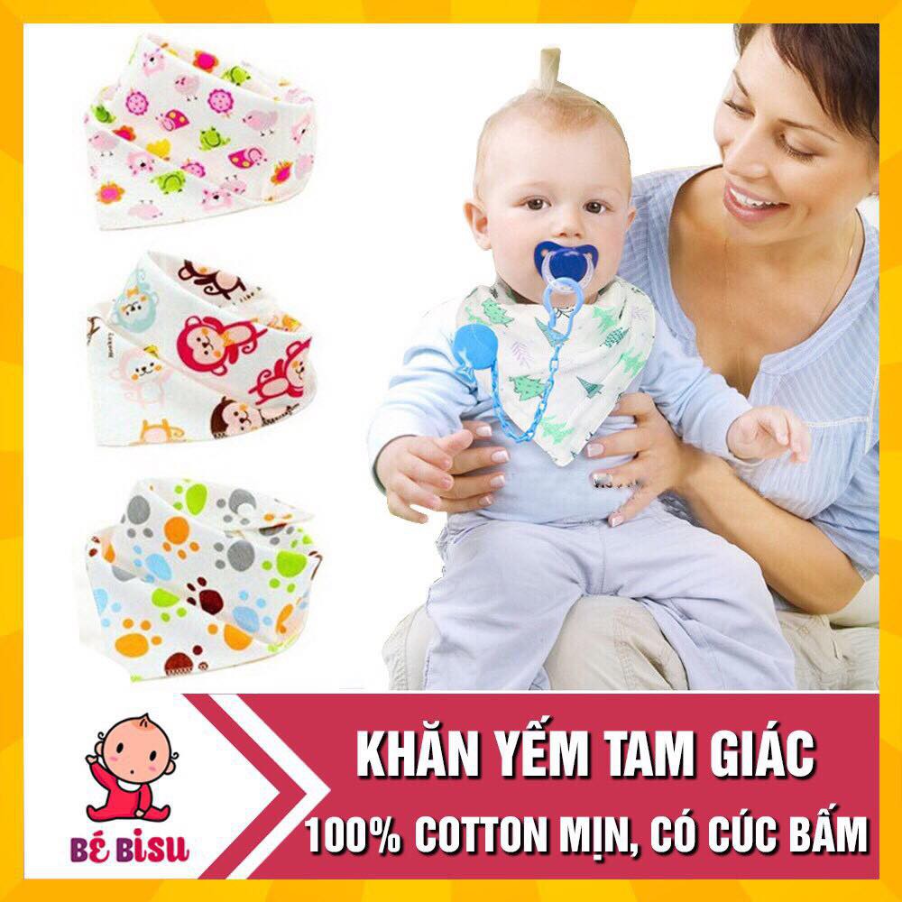 Yếm quàng cổ cài nút cho bé ( GIAO MÀU NGẪU NHIÊN )