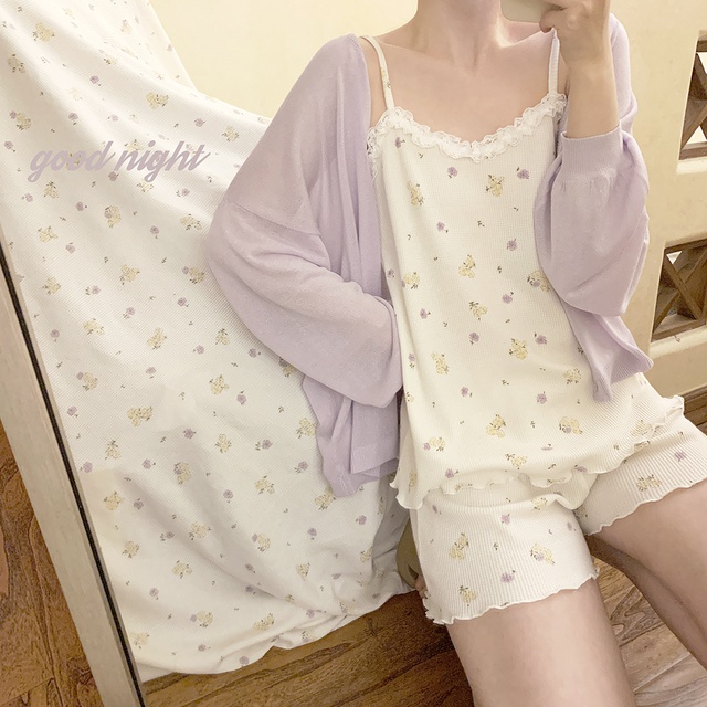 Bộ Ngủ 2 dây nữ  Hình Gấu🌸 Đồ mặc nhà dễ thương 🌸 Chất cotton🌸Free Ship🎀Form <50kg Unisex | BigBuy360 - bigbuy360.vn