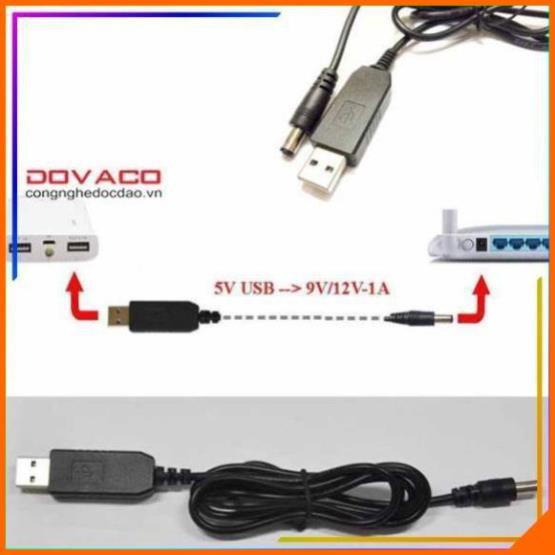 Cáp chuyển đổi điện áp từ cổng USB 5V sang 12V