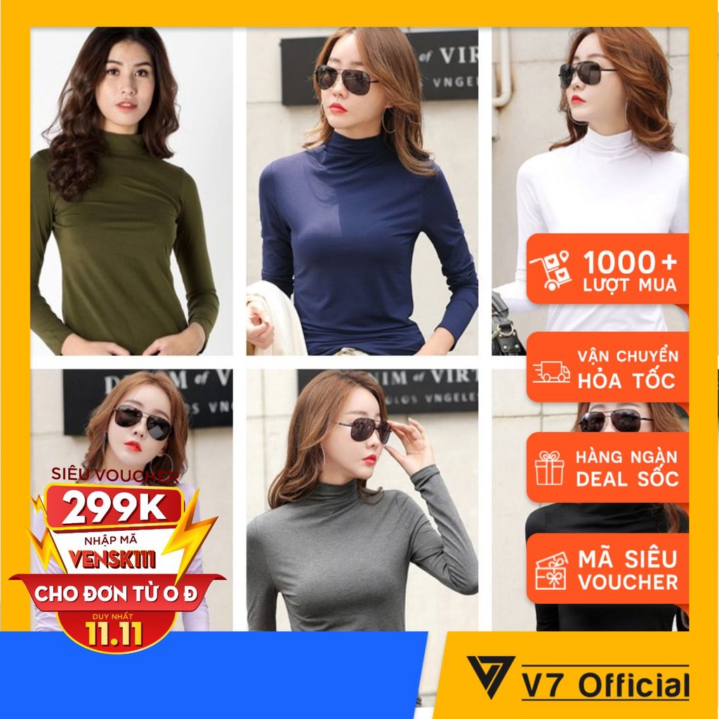 Áo giữ nhiệt nữ thu đông  nhiều màu - Áo thun giữ nhiệt thu đông nữ dài tay  V7 Official