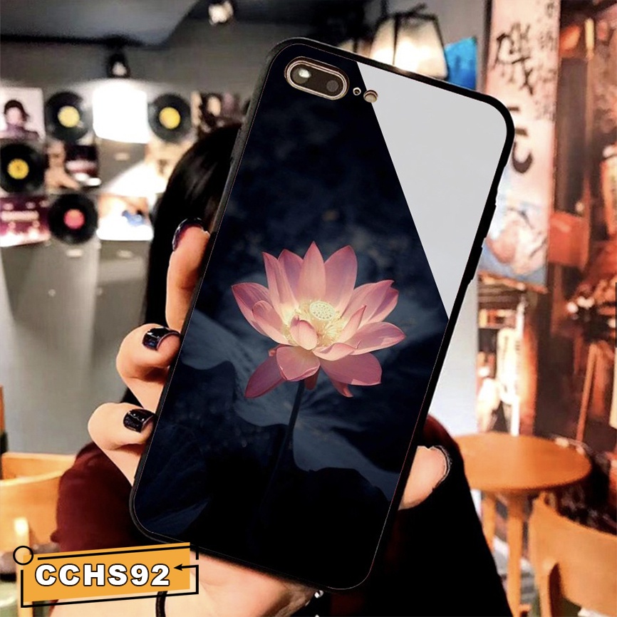 Ốp iPhone Mặt Kính Nano Dẻo - Hoa Sen Nổi Bật