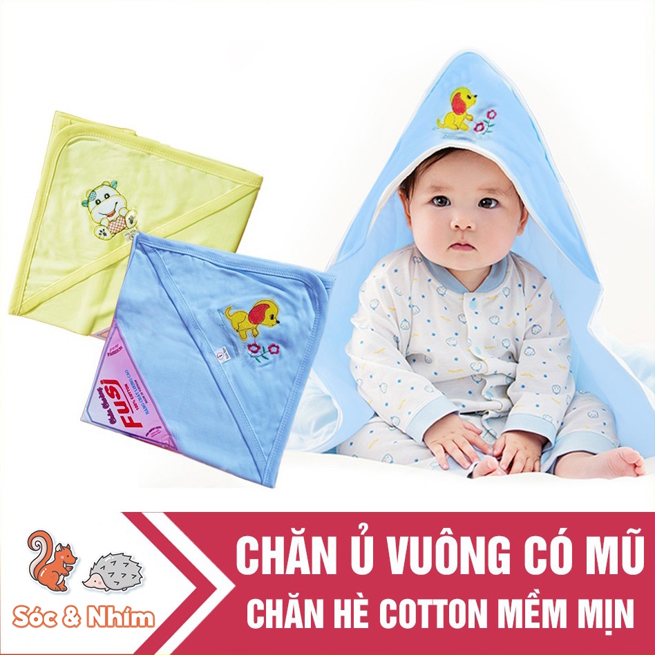 Chăn Ủ Hè Thêu Hình Fusi Có Mũ Mềm Mịn Dành Cho Bé