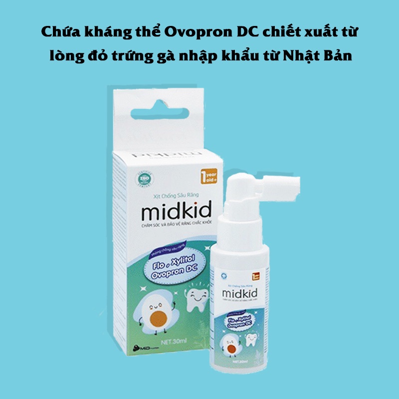 Xịt chống sâu răng cho bé, Xịt chống sâu răng Midkid chính hãng (tặng kèm set 10 khẩu trang KF94 cho bé) BBShine – I018