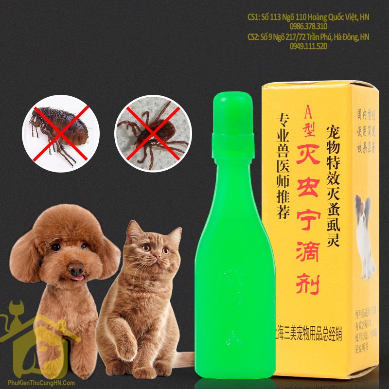 Nhỏ gáy trị bọ cho chó mèo xuất xứ Đài Loan - Phụ kiện thú cưng Hà Nội