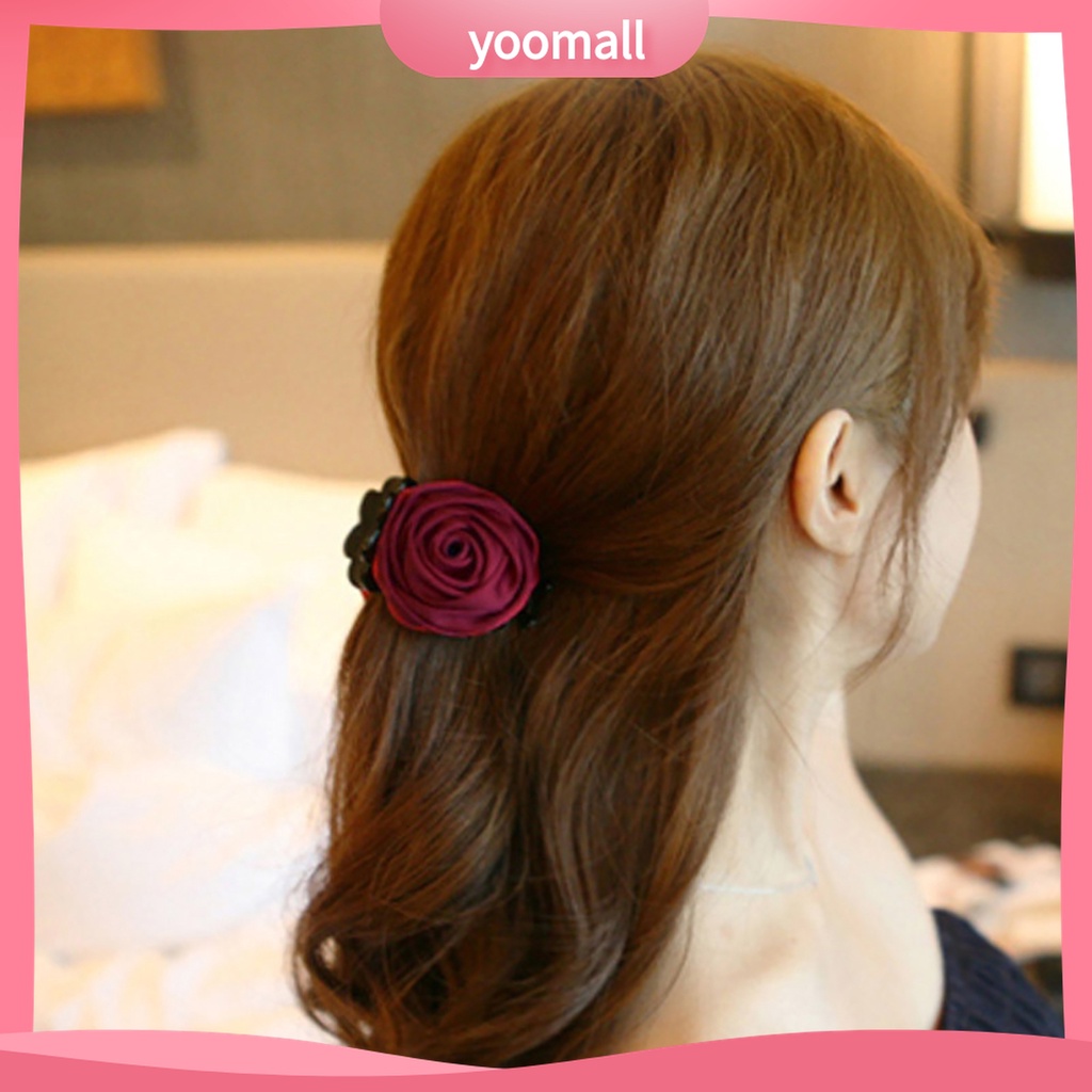 Kẹp tóc càng cua hình hoa hồng thanh lịch thời trang cho nữ