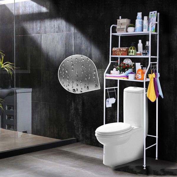 Kệ để đồ sau toilet , nhà tắm 3 tầng đa năng, tiết kiệm không gian ]