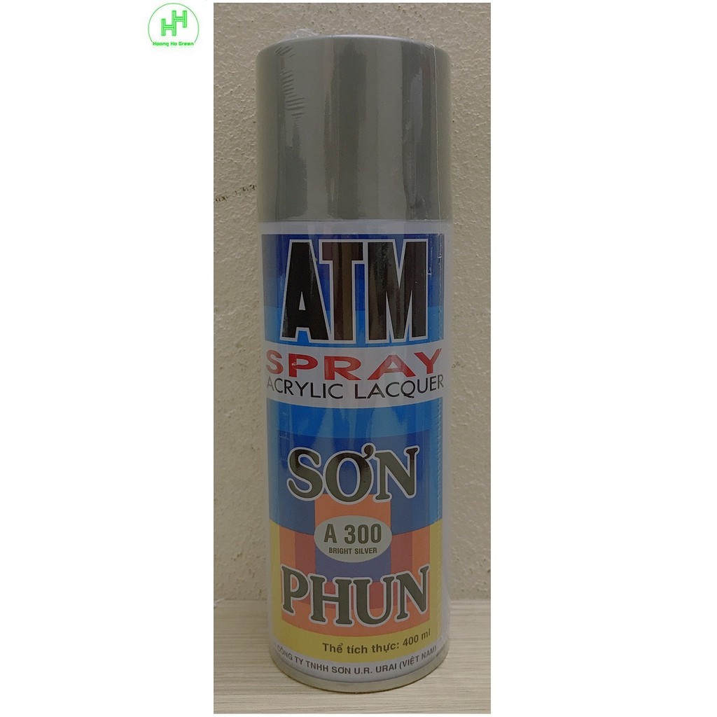 Sơn Phun ATM Spray Acrylic Lacquer A300 Bright Silver - Sơn Phun Màu Bạc ATM Spray Acrylic Lacquer A300, Thể Tích: 400ml