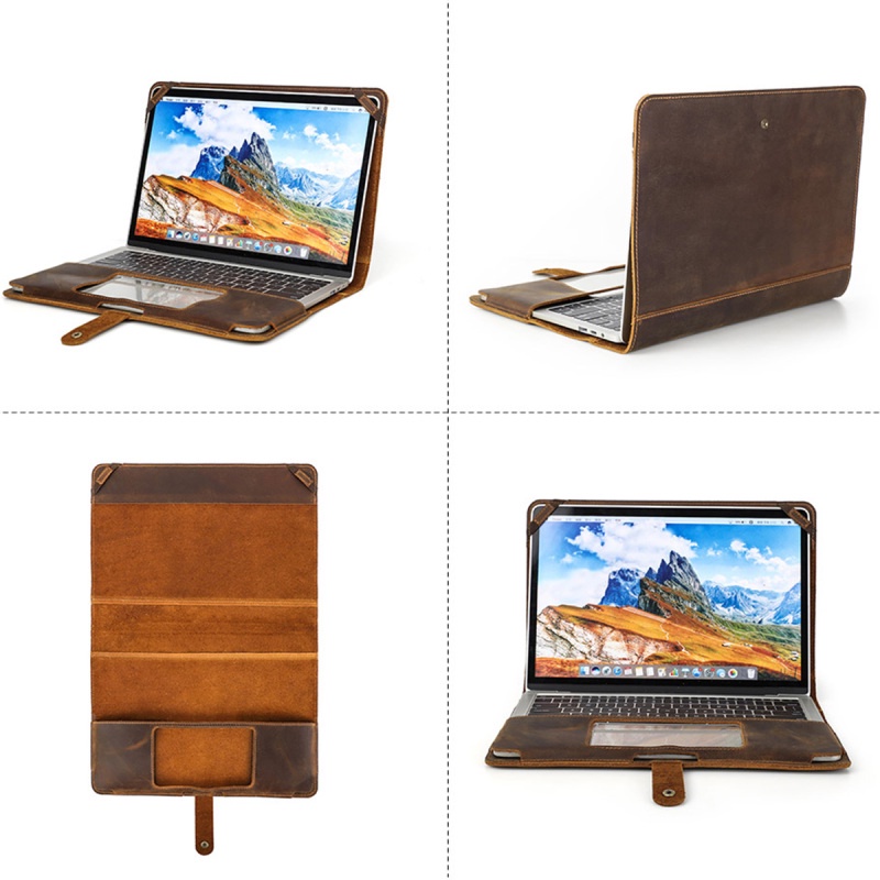 Túi đựng laptop CONTACT'S bằng da bảo vệ cho Apple Macbook Pro Air 13.3 15.4 Inch