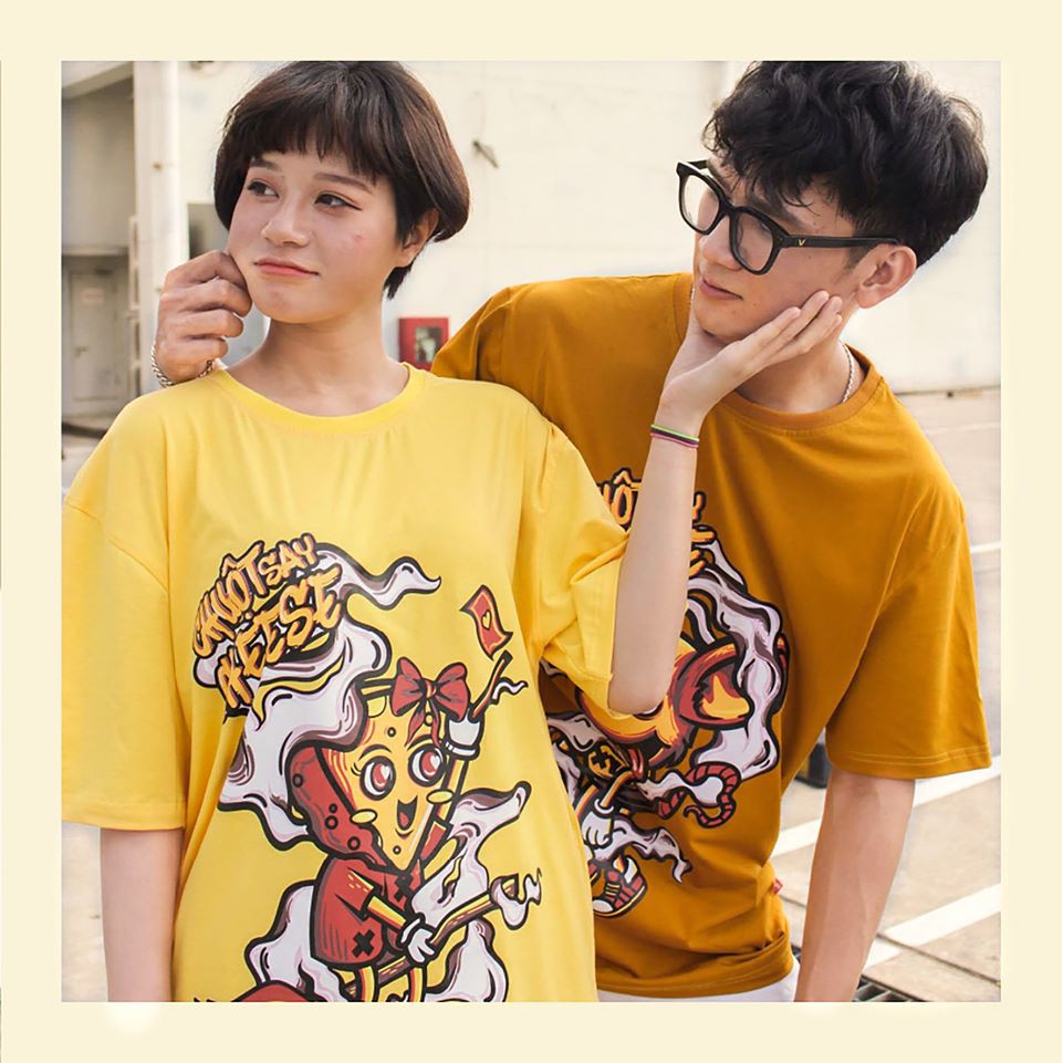 Áo thun cotton dành cho couple: Chuột Say Cheese - YÊU LÀ ĐỦ | BigBuy360 - bigbuy360.vn