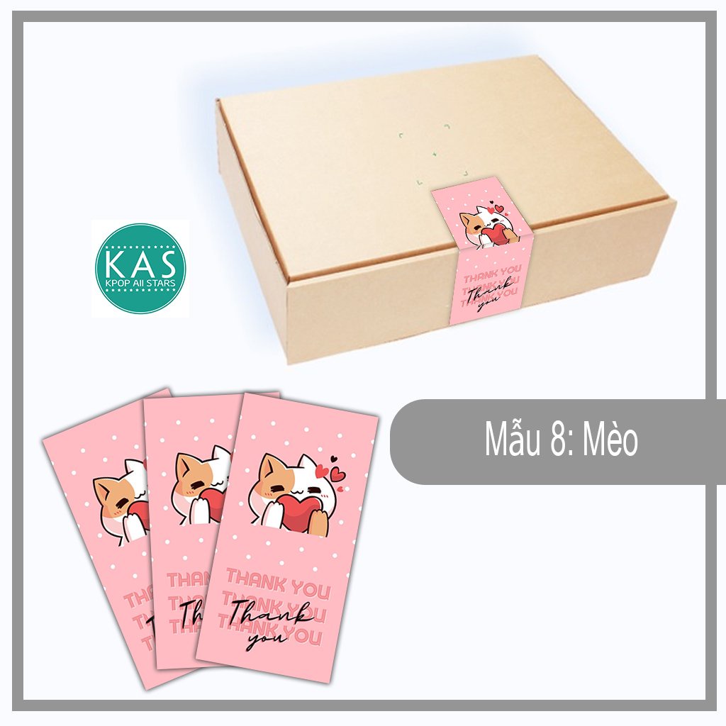 Xấp nhãn dán sticker cảm ơn xinh xắn dành cho shop bán hàng
