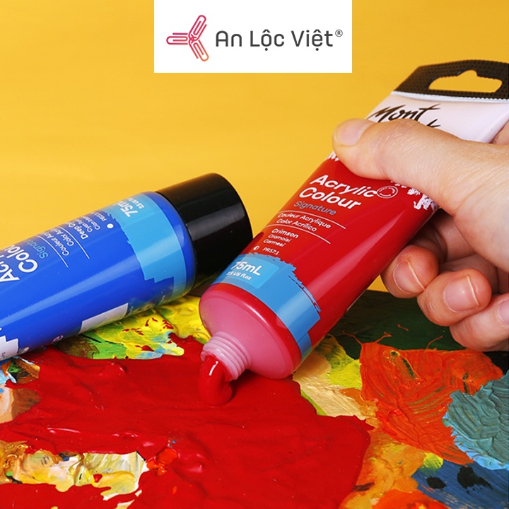 Màu Vẽ Acrylic Mont Marte - Tuýp Lẻ 75ml - Vẽ Tường, Vẽ Vải, Vẽ Áo