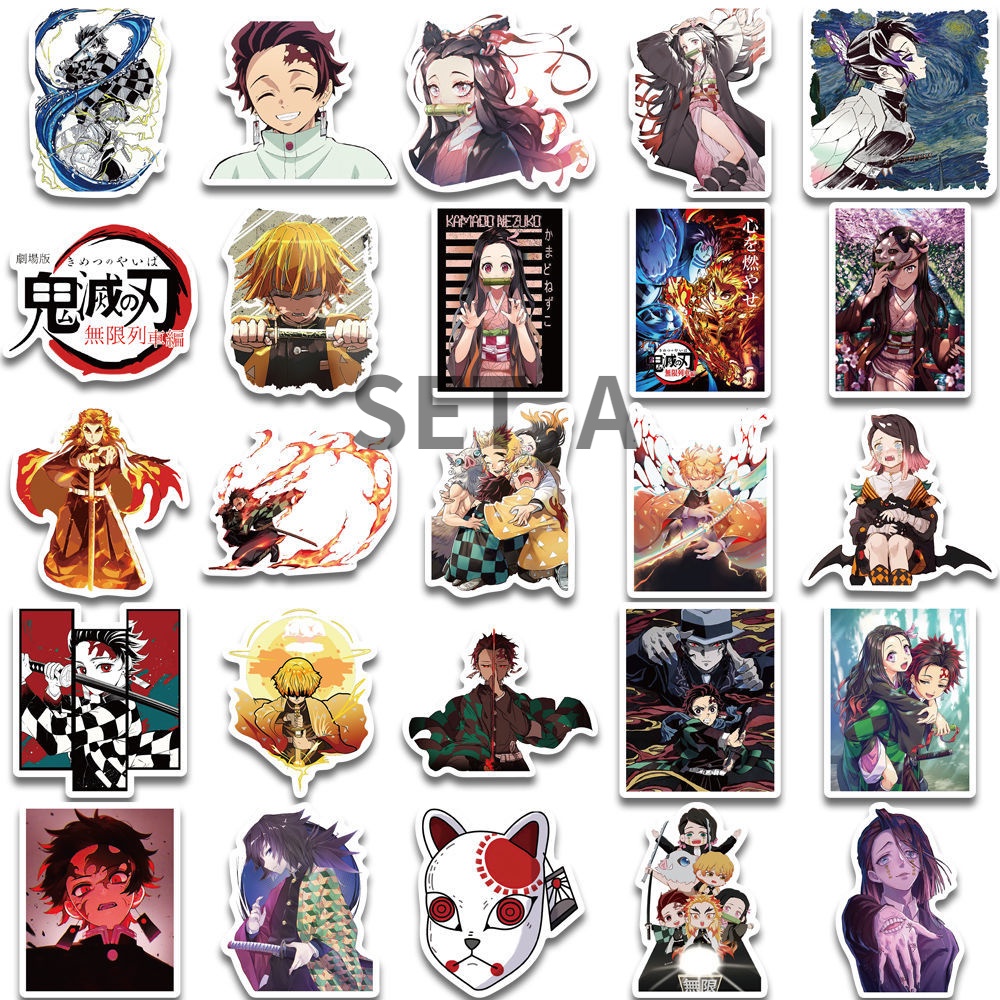 100 Cái Thanh Gươm Diệt Quỷ Kimetsu no Yaiba DEMON SLAYER | Anime Sticker laptop trang trí trên tường