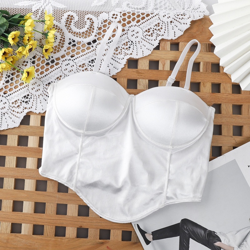 Áo bra nữ satin lưng nhún nâng ngực có gọng mút mỏng mềm mại 2 dây thời trang EVABRA 00881