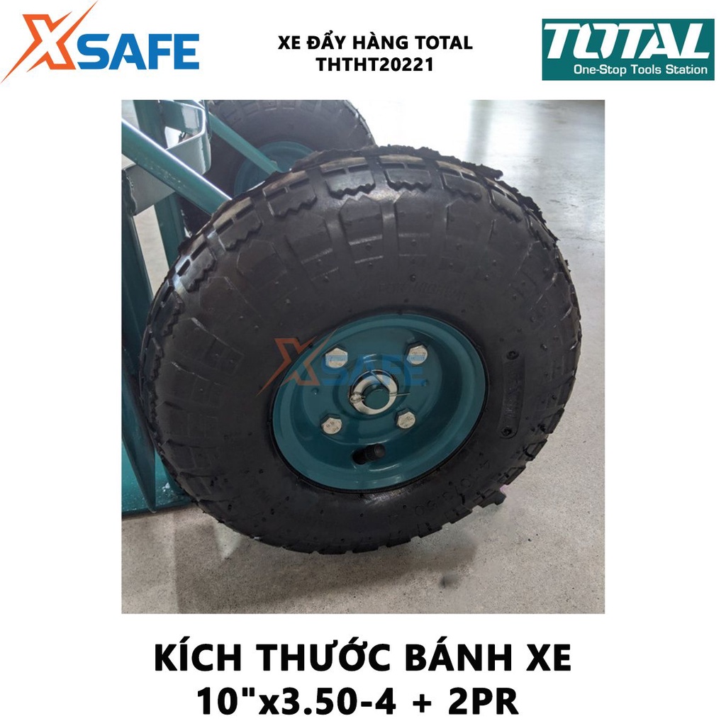 Xe đẩy hàng bằng tay TOTAL THTHT20221 Xe kéo hàng khả năng tải 150kg, độ dày tấm thép 3.5mm, khung kim lại chắc chắn