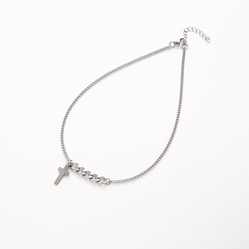 Cổ điển Phong cách Punk Vòng cổ Ngắn Chéo Mặt dây chuyền Chuỗi Vòng cổ Trang sức Thời trang