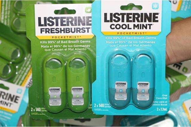 [Nhập Mỹ] Xịt thơm miệng Listerine Pocket Mist FreshBurst vỉ 2 chiếc