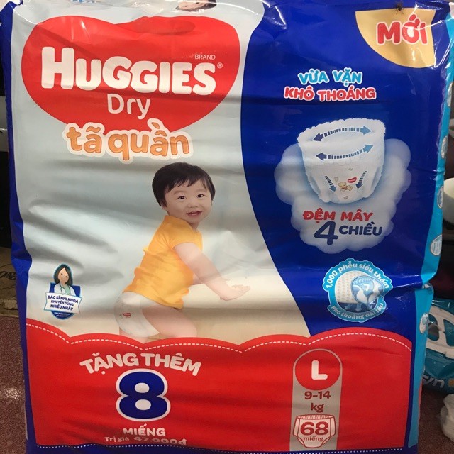 Tã quần Huggies L68/M42/XL34