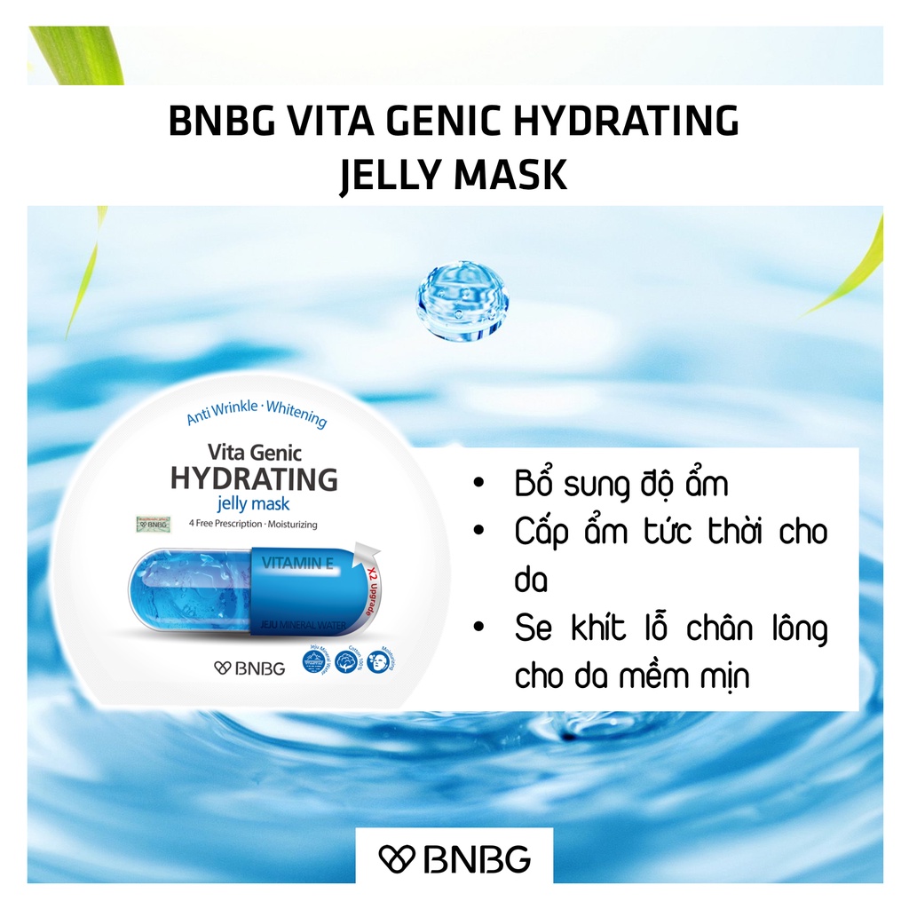 MẶT NẠ BNBG HYDRATING Cấp Nước Mềm Mượt & Căng Bóng Vita Genic Jelly Mask (VITAMIN E) 30ml