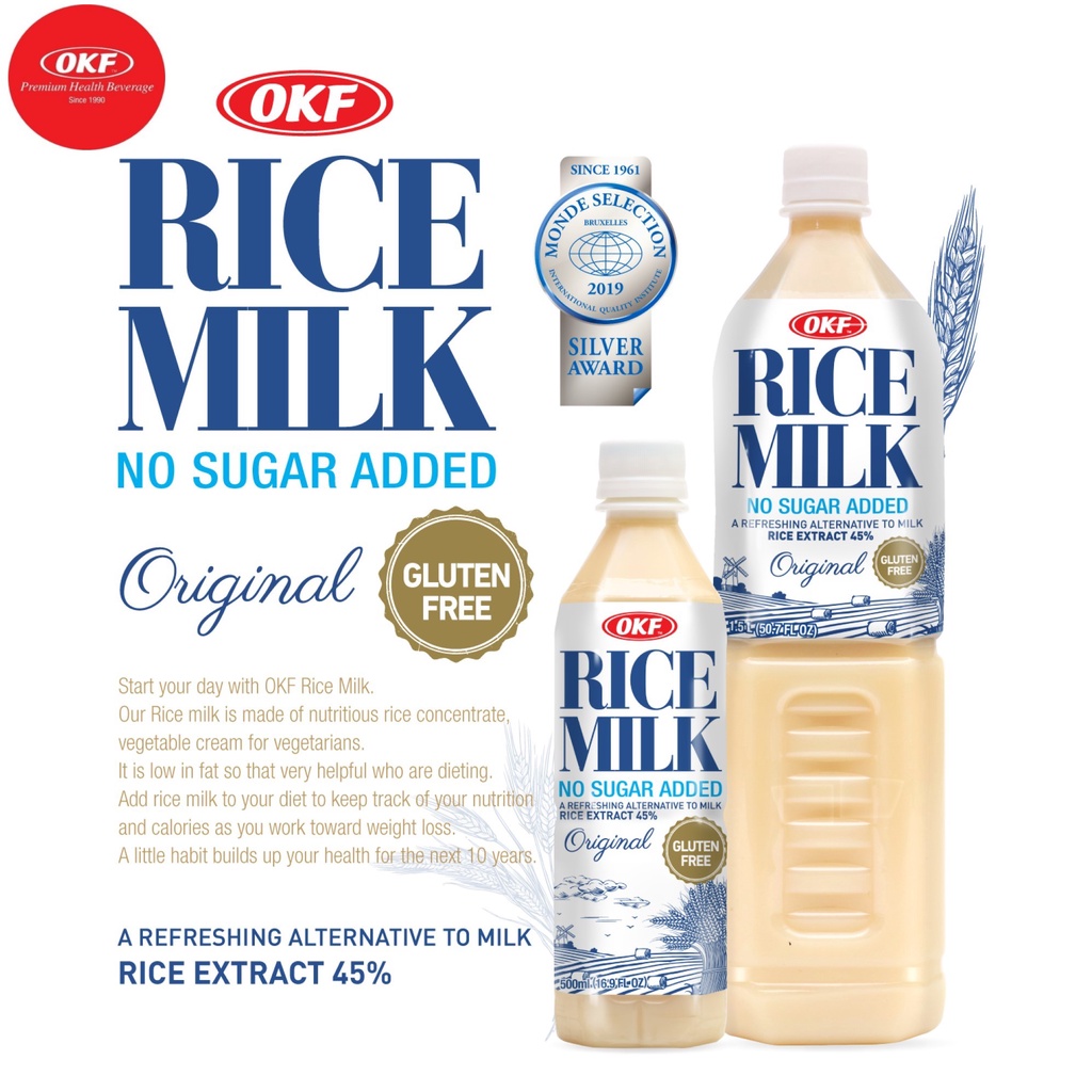 Sữa gạo không đường  OKF Hàn Quốc x 2 chai 1500ml