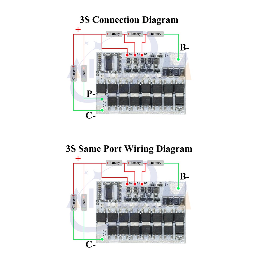 Bảng Mạch Cân Bằng Bảo Vệ Pin Li-ion Lithium 3S 4S 5S BMS 100A 21V 18V 16.8V 12V 18650 Li-ion