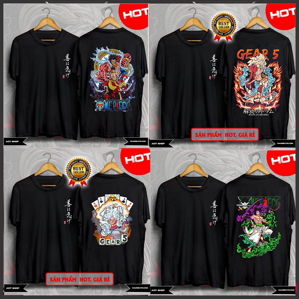 Áo thun One piece Luffy Gear 5 Mũ Rơm Sanji Ace Zoro / Áo phông Đảo Hải Tặc 3D cực chất nhiều mẫu HOT