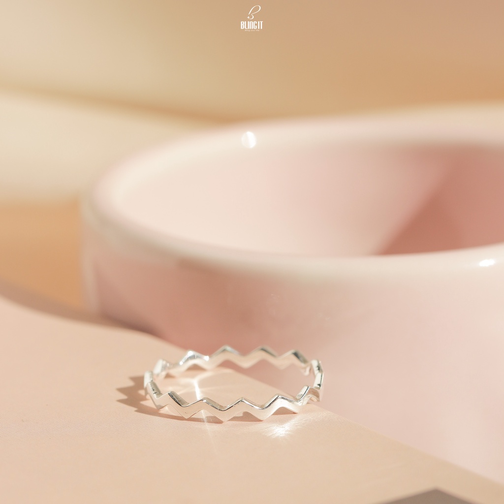 Nhẫn Nữ Bạc 925 Cao Cấp BLING IT Thiết Kế Zigzag Độc Đáo - BIN369