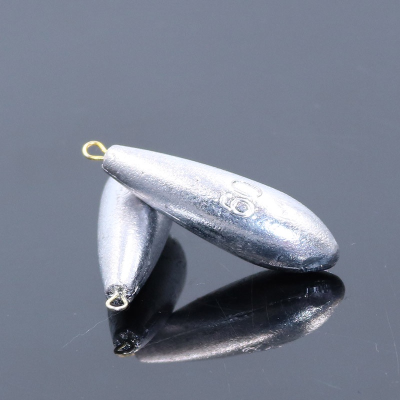 Chì Câu Cá Gắn Dây Câu Hình Lá Liễu 10g / 20g / 30g / 40g / 50g / 60g / 80g / 100g