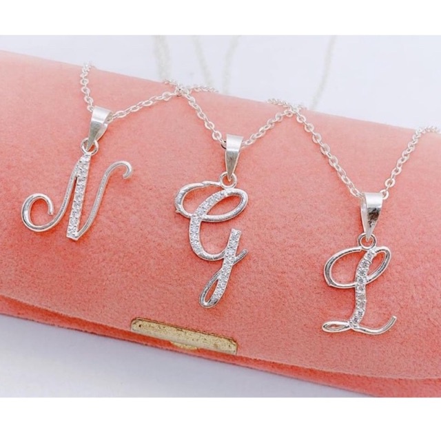 Dây chuyền mặt chữ cái Bạc , Thiết kế mới nhất của Mainomi Shop Bạc Xinh, đính đá mặt chữ tạo nét thu hút mới lạ
