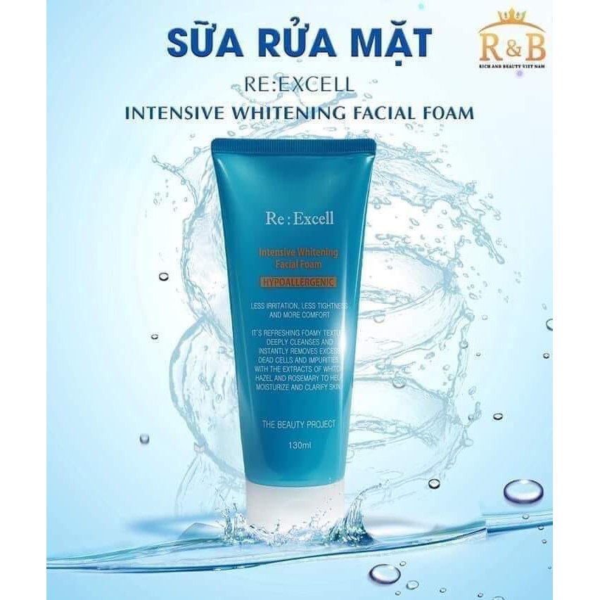 re excell intensive whitening facial foam