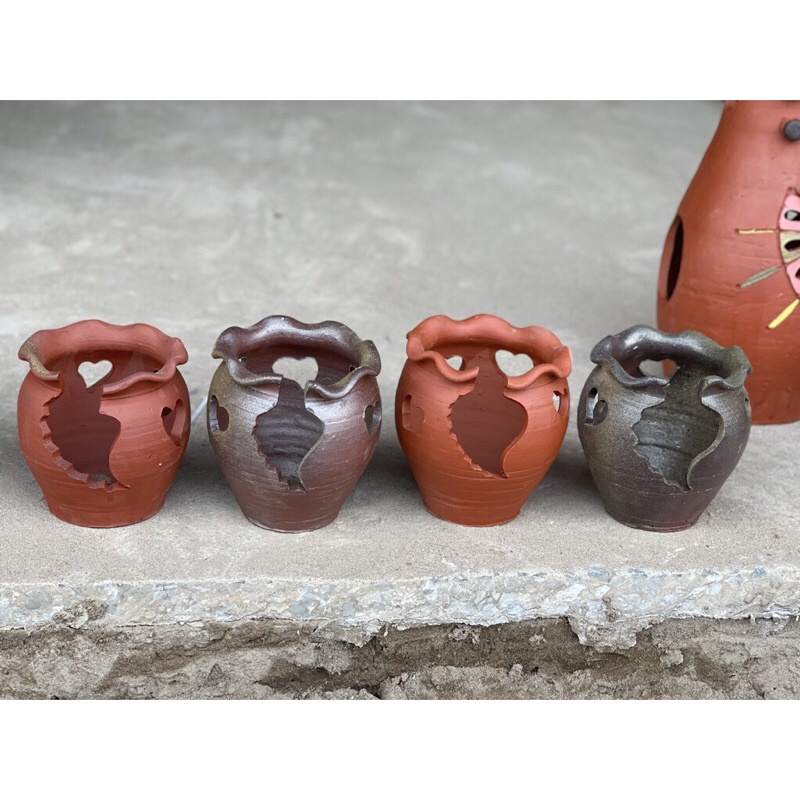 Chậu gốm, đất nung xẻ thân trồng cây sen đá decor cực đẹp, hàng sẵn kho