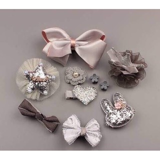 Set 10 món nơ, kẹp tóc cho bé