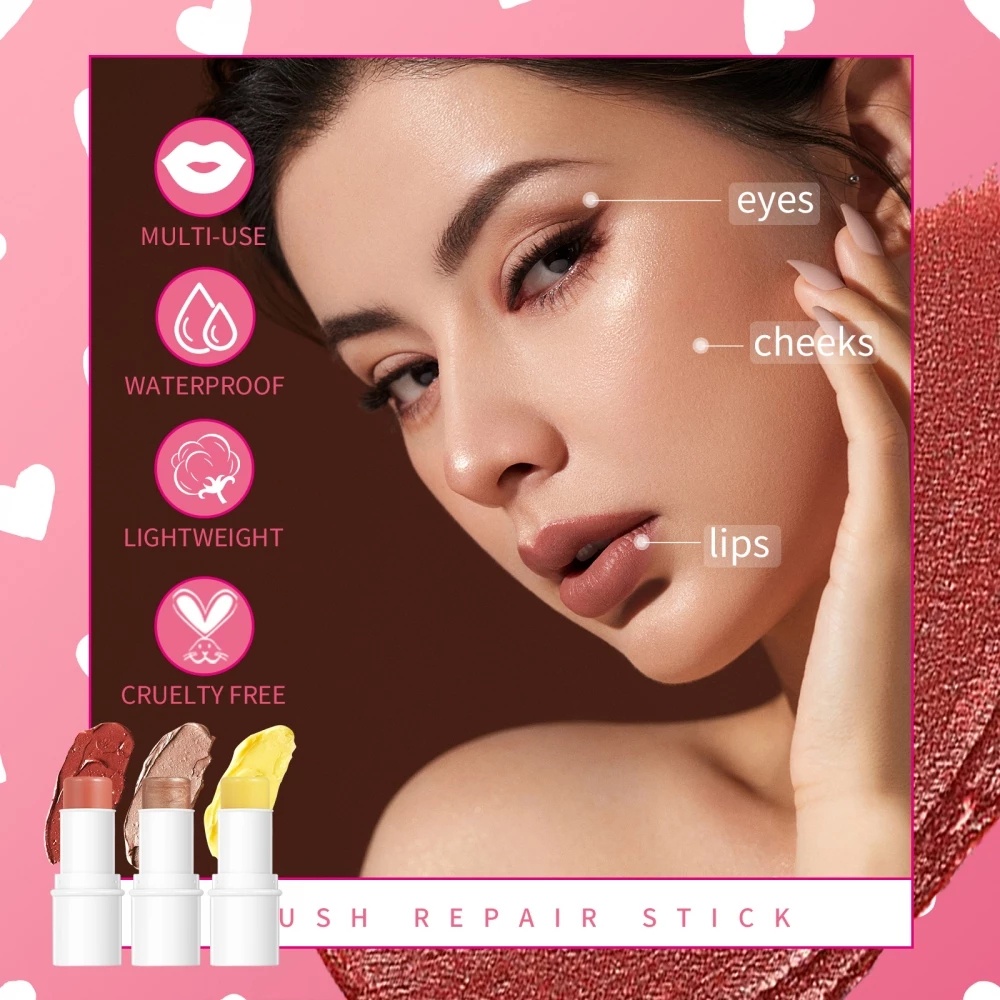 Thỏi Phấn Má Hồng/Phấn Mắt/Tạo Khối/Bắt Sáng/Tạo Khối Trang Điểm Mặt Màu Sắc Long Lanh 3 Trong 1