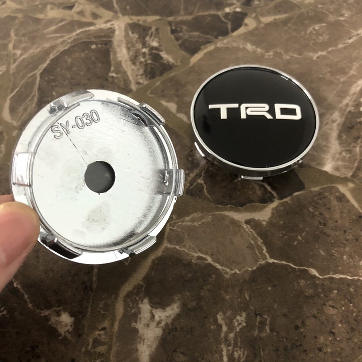 Logo chụp mâm, ốp lazang bánh xe ô tô Toyota Fortuner TRD đường kính 60mm