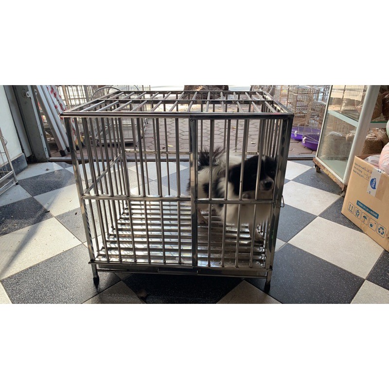 Freeship 0899166686 Chuồng Lồng Chó Mèo Inox kích thước 60X45X57cm