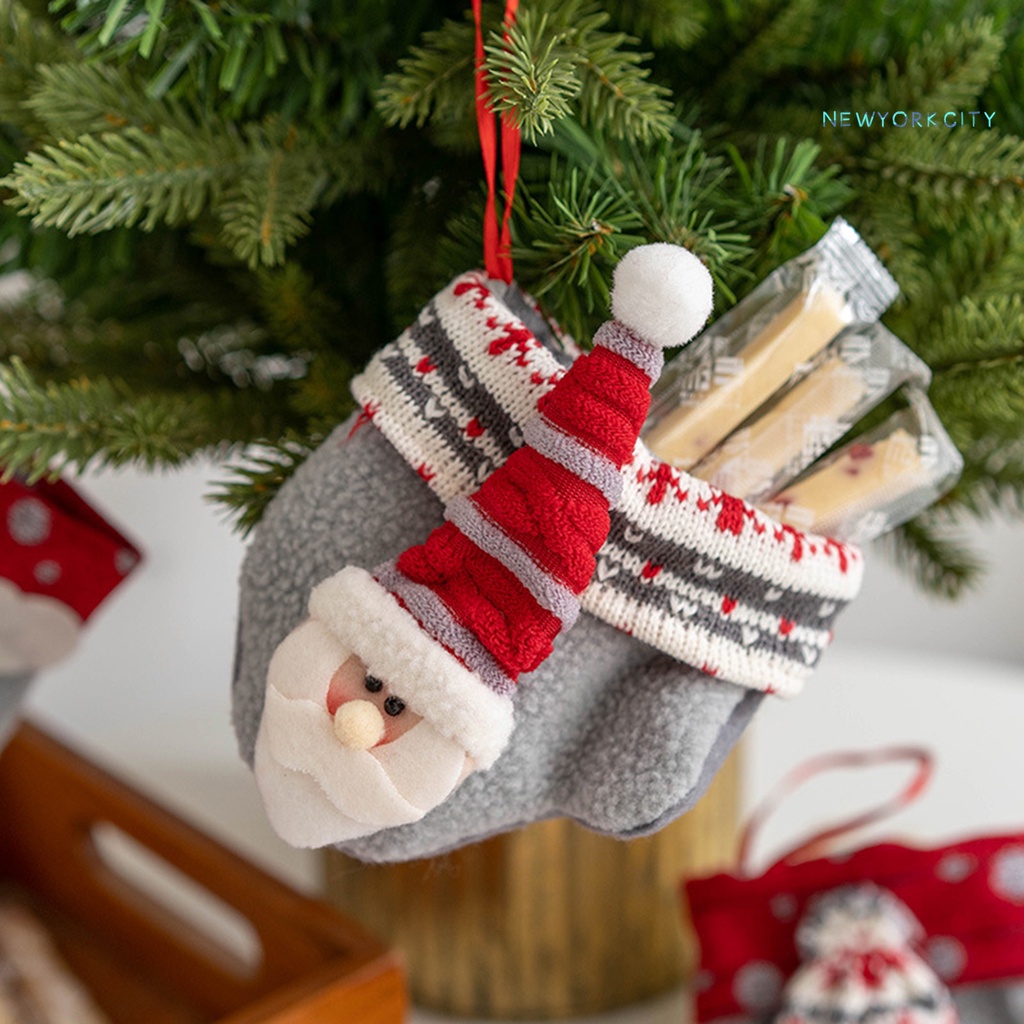 Túi Đựng Quà Giáng Sinh Mini Họa Tiết Hoạt Hình Dễ Thương Có Thể Tái Sử Dụng