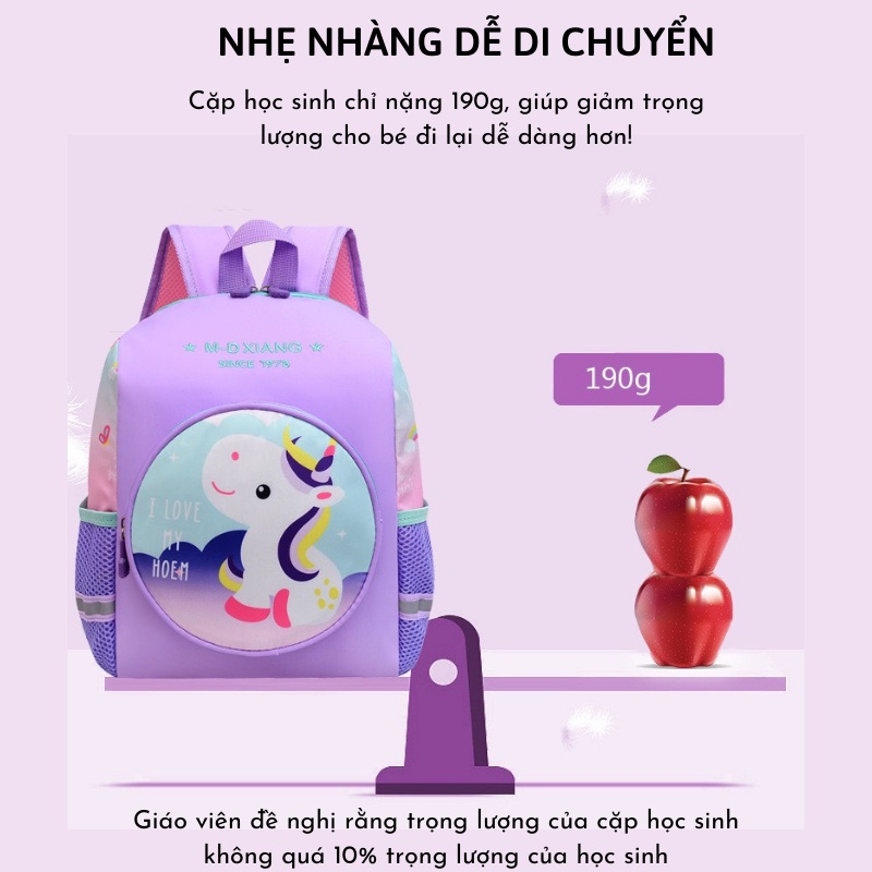 Balo trẻ em, ba lô đi học mẫu giáo mầm non siêu nhẹ Ngựa pony Công chúa Sư tử Caption Kỳ lân Unicorn Xu Xu