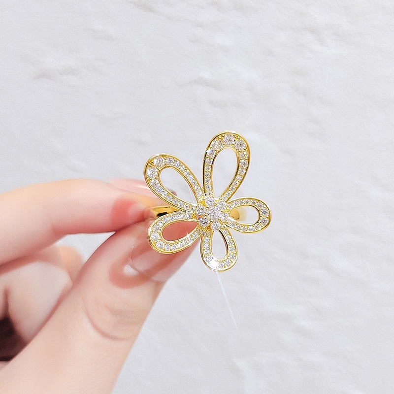 [Jiudolan] Nhẫn Vàng Zircon Tinh Tế Thời Trang Thanh Lịch Dành Cho Nữ