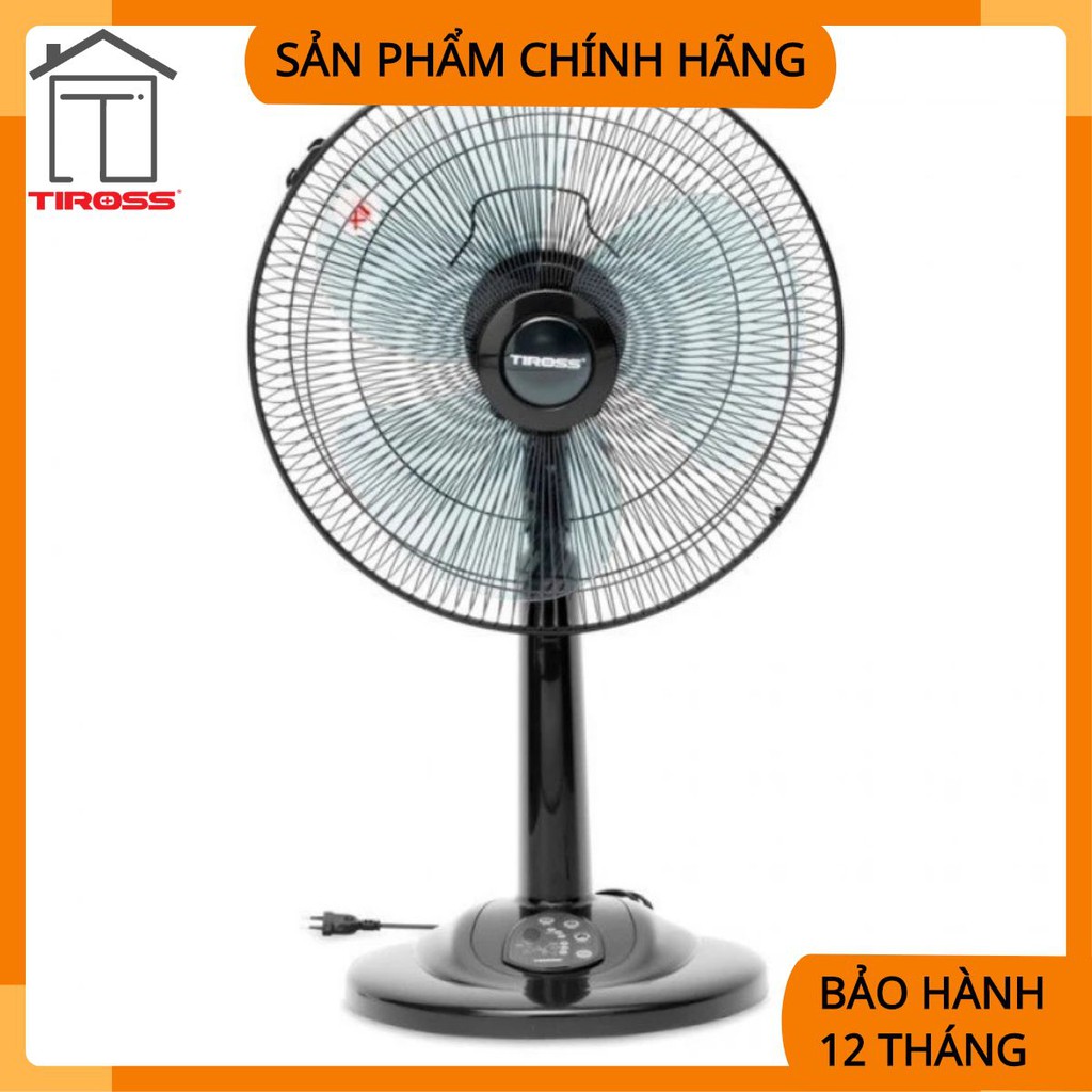 Quạt lửng 16&quot; TIROSS, 50W, màu ghi đậm có điều khiển, 3 chế độ gió, hẹn giờ (mới)