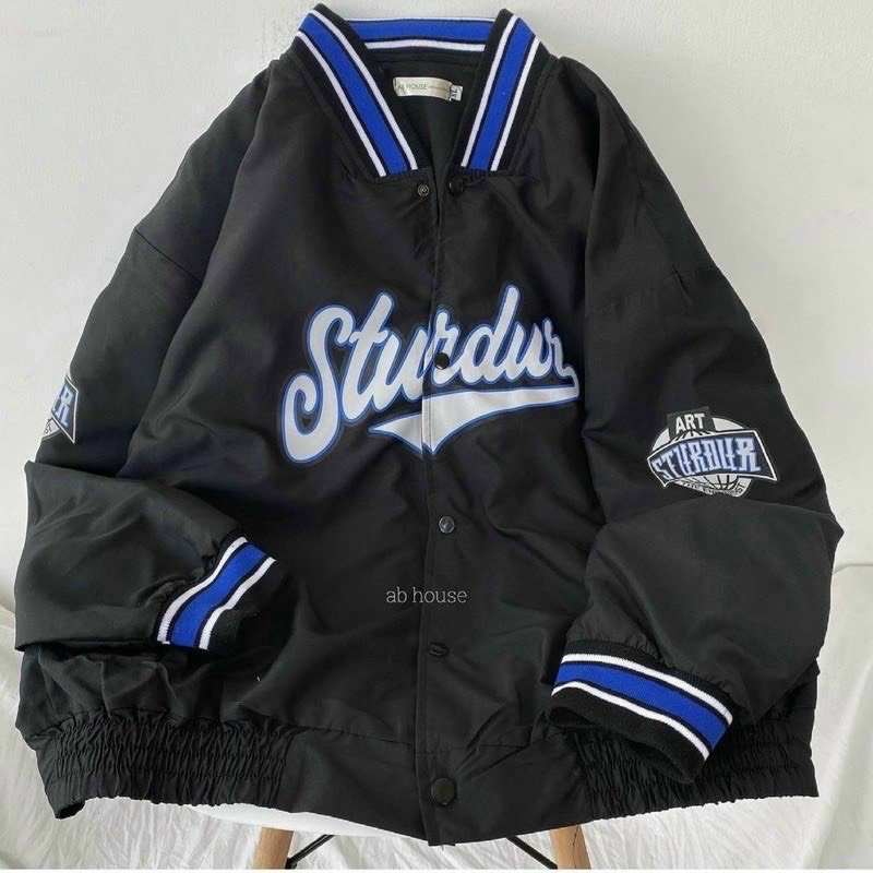Áo Bomber𝗙𝗥𝗘𝗘𝗦𝗛𝗜𝗣Áo chống nắng STUDU XANH ĐEN nam nữ freesize unisex kute hàn quốc dễ thương varsity cao cấp giá rẻ.