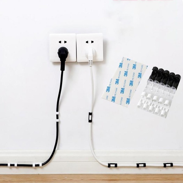 Set 20 Kẹp Cố Định Dây Cáp Sạc / Tai Nghe Để Bàn Tiện Lợi